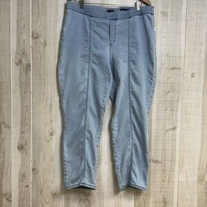 Pure Jill Soft Denim Slim-Leg Pull On Elastic Waist Pants Large Casual Large